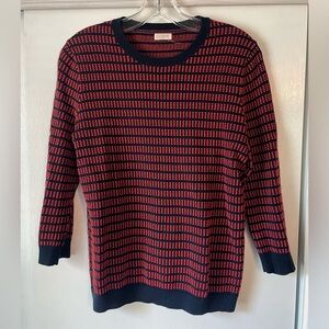 J. Crew Blue and Orange Patterned Sweater